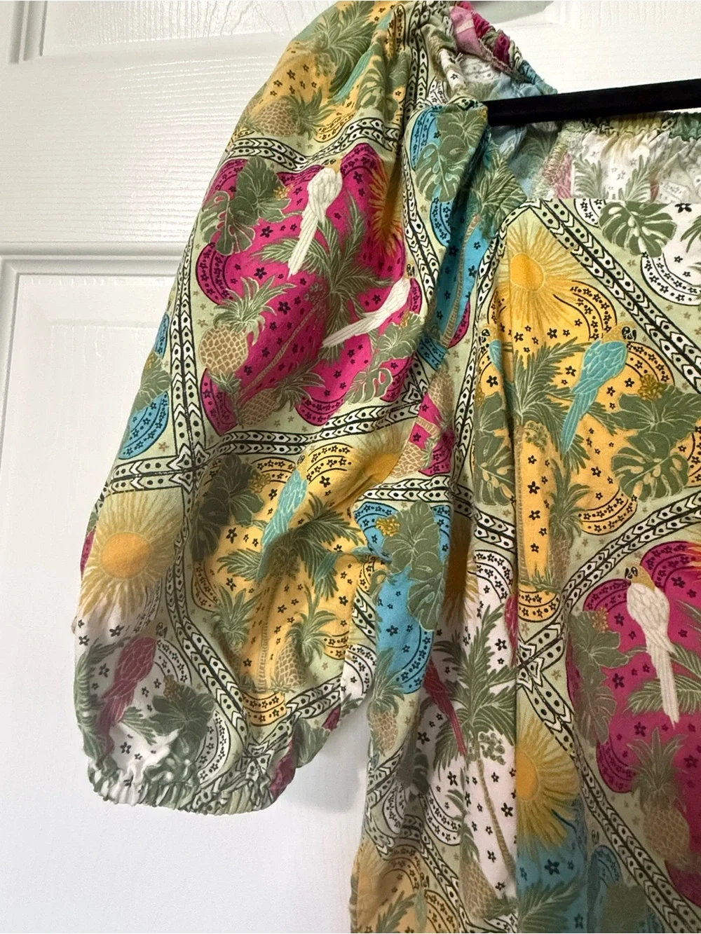 LOFT Multi-Color Floral Square-Neck Blouse